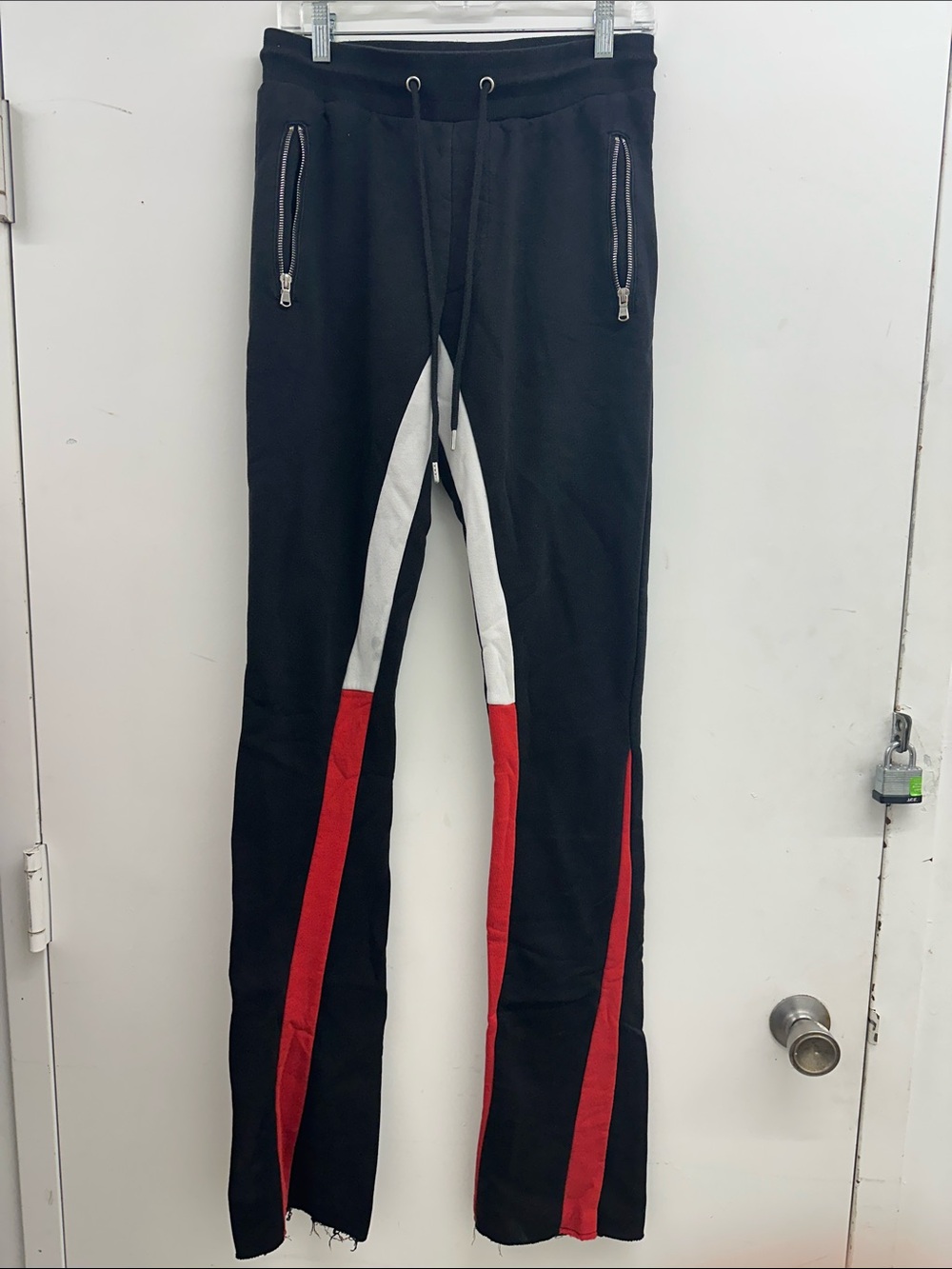 Rockstar Original Black Sweatpants with Red and White Panel Details Men’s Size M